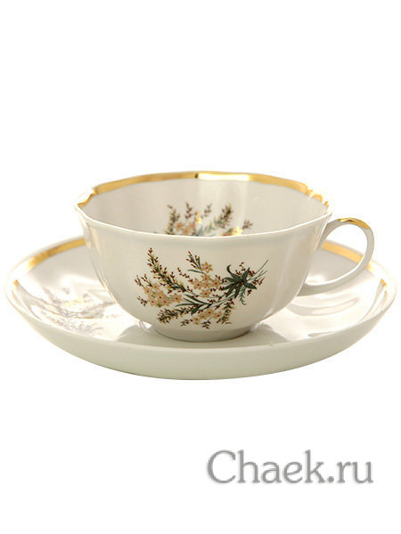 Дулевский чайный сервиз форма "Тюльпан" рисунок "Нина" 6/15