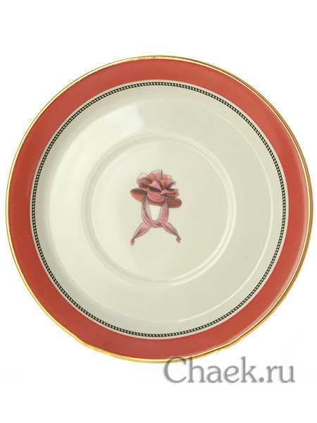 Чайная пара форма Гербовая рисунок Modes de Paris 1827 Императорский фарфоровый завод