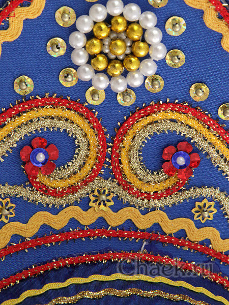 Кокошник для девушки синий "Фантазия"