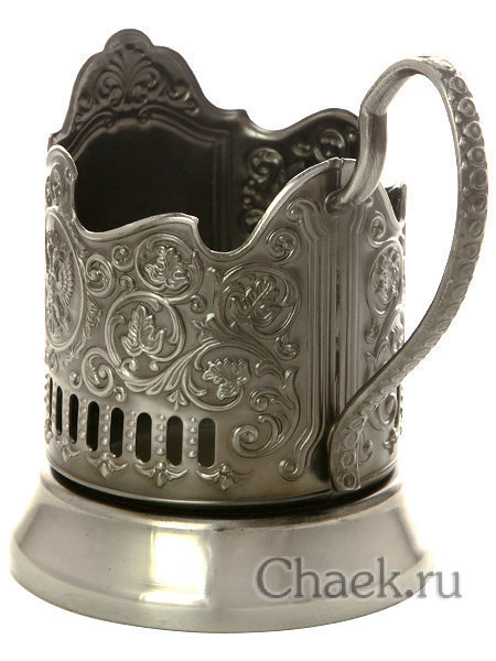 Никелированный подстаканник для чая "Храм Христа Спасителя" Кольчугино