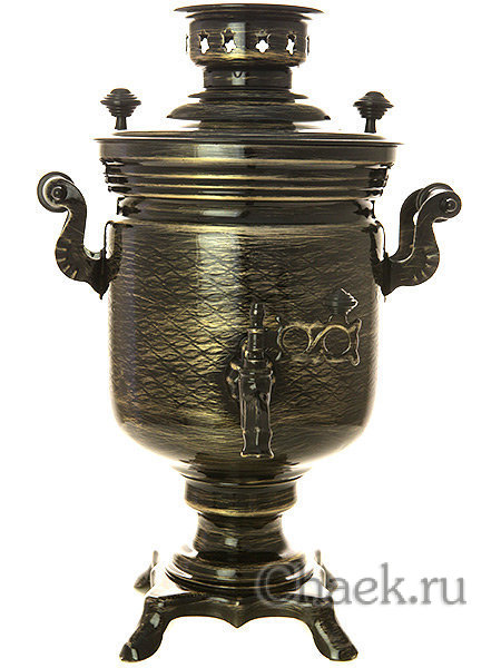 Электрический самовар в наборе 3 литра с художественной росписью "Золотые нити", арт. 130471