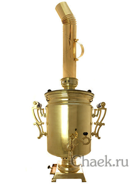 Комбинированный самовар 40 литров желтый цилиндр произведен в 50-х годах XX века