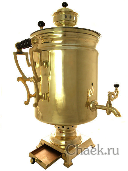 Комбинированный самовар 40 литров желтый цилиндр произведен в 50-х годах XX века