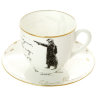 Подарочный набор: кофейная чашка с блюдцем, форма Ландыш рисунок Дуэль Императорский фарфоровый завод