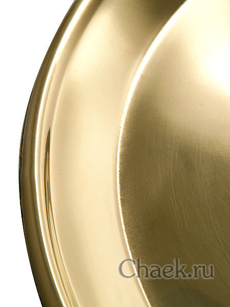 Латунный круглый гладкий поднос для самовара, Тула