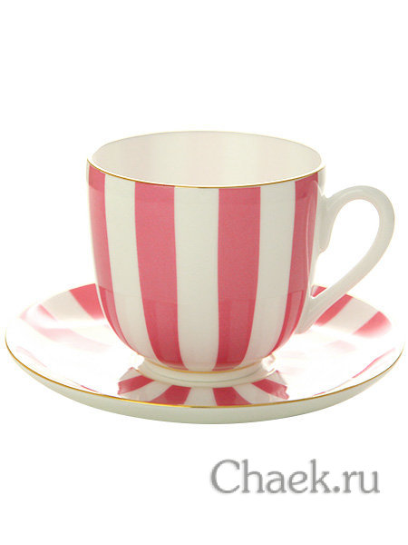 Кофейная чашка с блюдцем форма Ландыш 2 рисунок Да и нет розовый ИФЗ