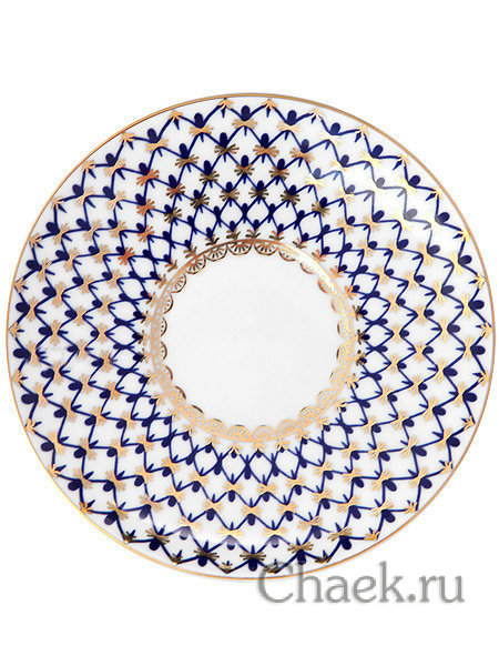 Чайная пара форма Купольная рисунок Кобальтовая сетка Императорский фарфоровый завод