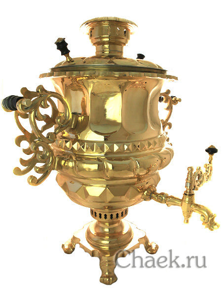 Латунный самовар на дровах 47 литров