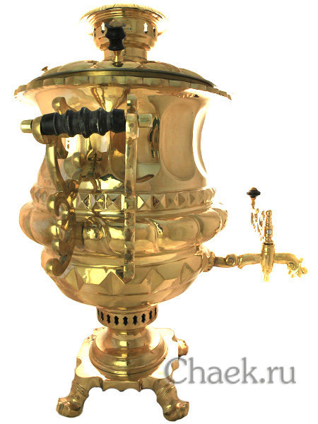 Латунный самовар на дровах 47 литров