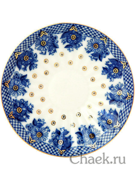 Чайная пара форма Лучистая рисунок Корзиночка Императорский фарфоровый завод