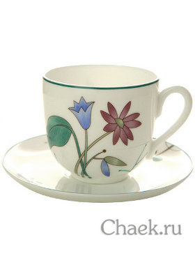 Кофейная чашка с блюдцем форма Ландыш 2 рисунок Цветы луговые ИФЗ