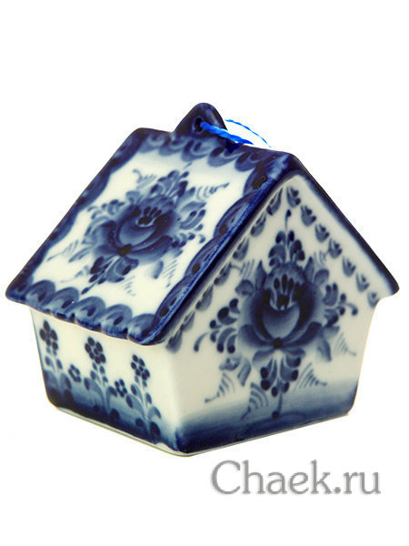 Скульптура щенок в будке Гжель, авт. А.Жигунов