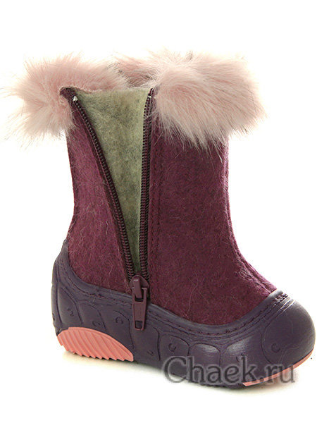 Детские бордовые валенки Котофей, 067014-43