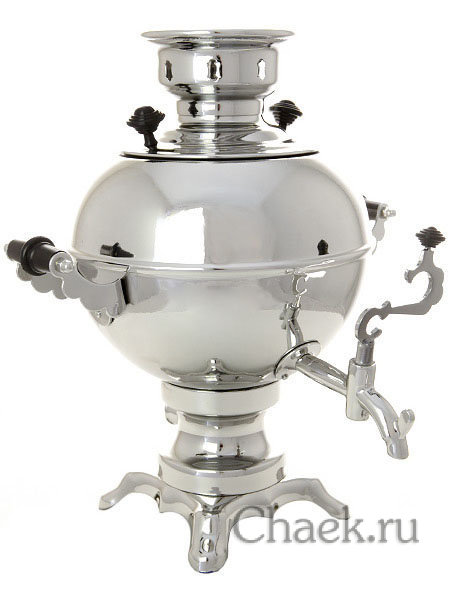 Электрический самовар 3 л никелированный "Шар-ретро", арт. 110329