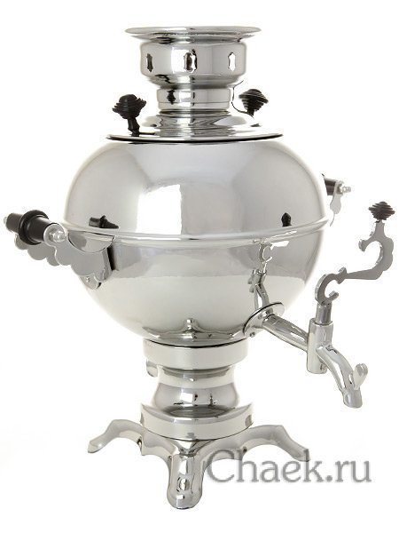 Электрический самовар 3 л никелированный "Шар-ретро", арт. 110329