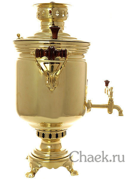 Набор "Золото" угольный самовар 5 л желтый цилиндр