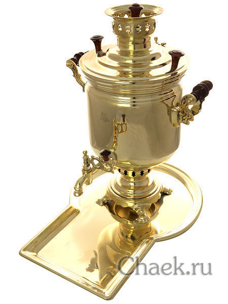 Набор "Золото" угольный самовар 5 л желтый цилиндр