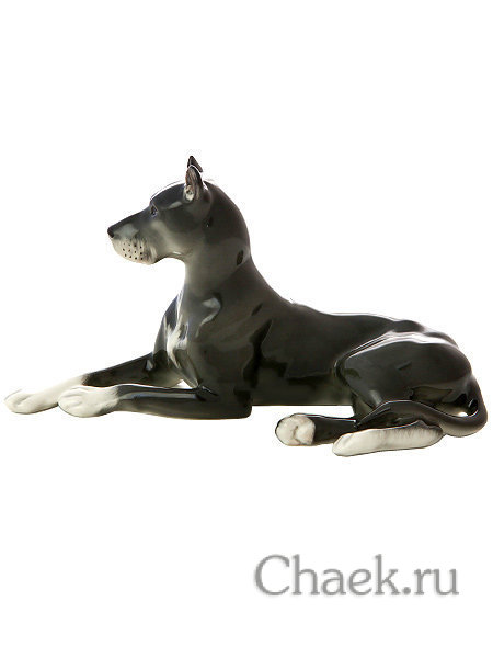 Скульптура Дог черный Императорский фарфоровый завод