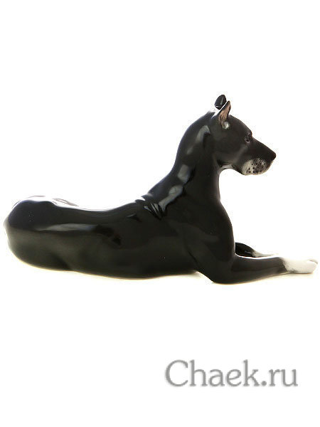 Скульптура Дог черный Императорский фарфоровый завод