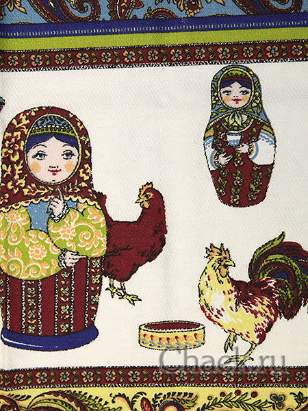 Полотенце "Матрешки" без кружева, 45х75