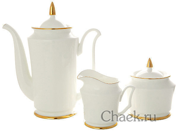 Императорский сервиз кофейный форма Юлия роспись Золотая лента 6/15 Императорский фарфоровый завод