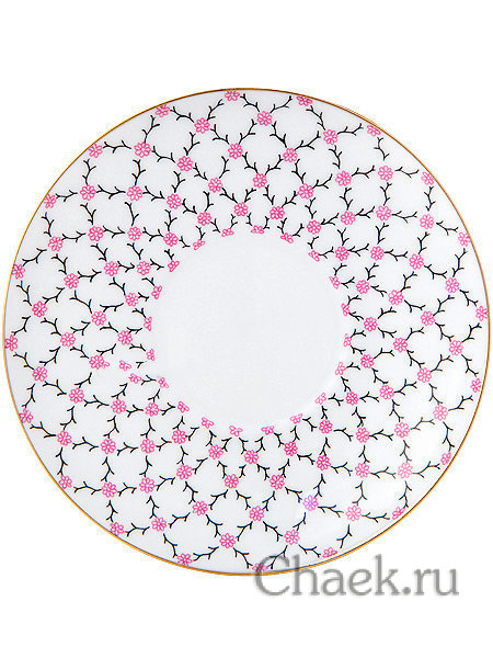 Кофейная пара форма Майская рисунок Розовая сетка Императорский фарфоровый завод