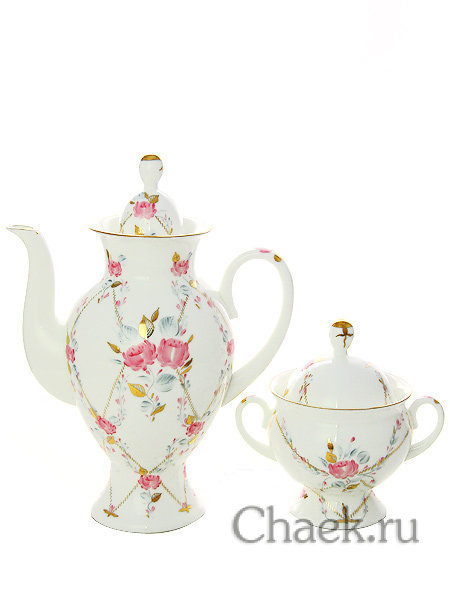 Сервиз кофейный форма Классическая-2 рисунок Галантный 6/20 Императорский фарфоровый завод