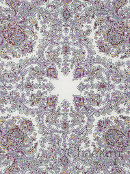 Платок из шерсти "Оберег" с шелковой бахромой 1638-2, 89х89 см