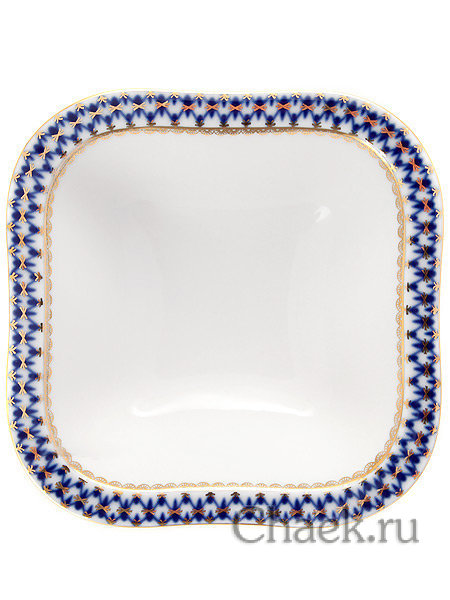 Салатник на 1 порцию форма Молодежная рисунок Кобальтовая сетка Императорский фарфоровый завод