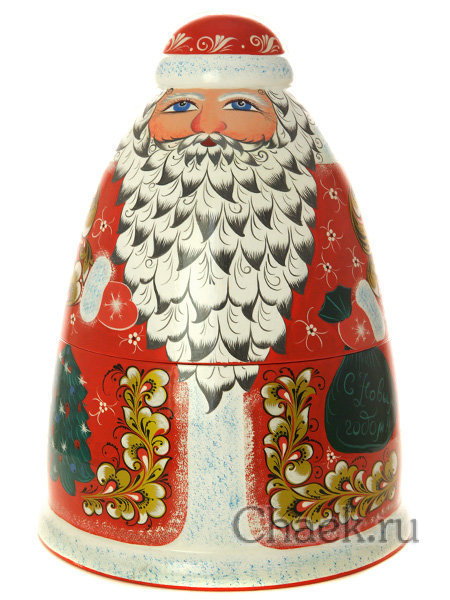 Новогодний набор "Дед Мороз и 5 шаров" Хохлома