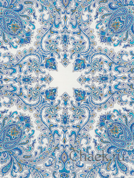 Платок из шерсти "Оберег" с шелковой бахромой 1638-4, 89х89 см