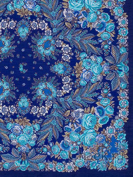 Платок из шерсти "Признание" с шелковой бахромой 1462-14, 146х146 см