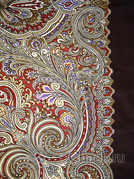 Шерстяной Павлопосадский платок "Февраль", 125*125 см, арт. 715-7