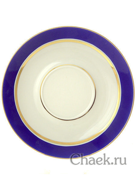 Фарфоровый бокал с блюдцем форма "Классический" рисунок "Морской" Дулевский фарфор