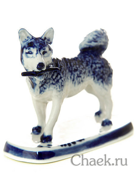 Фигурка Пес Дружок Гжель, авт. А.Жигунов