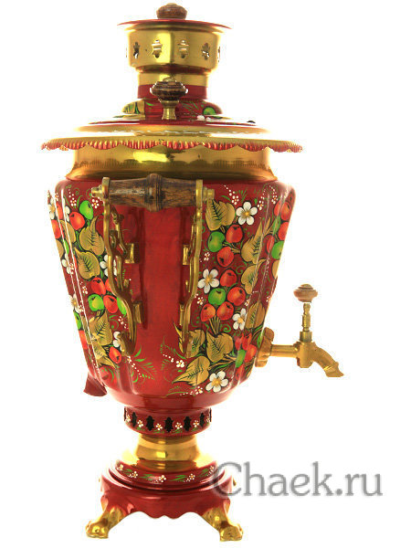 Комбинированный самовар 5 литров "Солнышко" с чайником и подносом