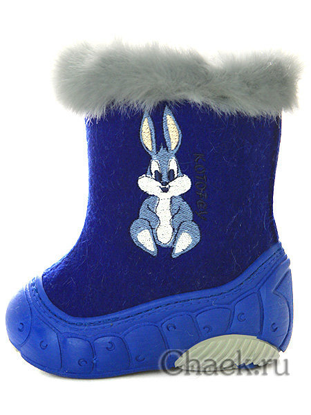 Детские синие валенки Котофей, 067014-41