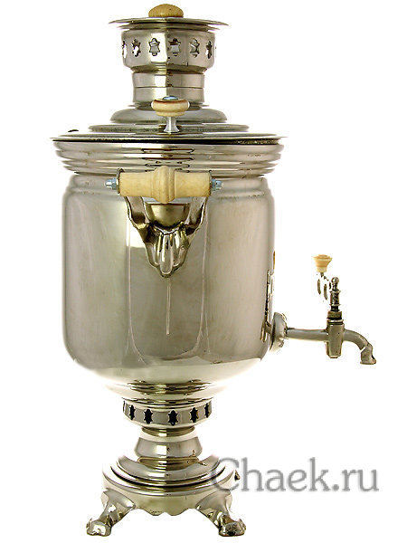 Набор с угольным самоваром 5 л никелированный цилиндр Набор с угольным самоваром 5 л никелированный цилиндр