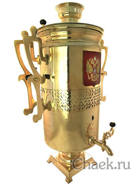 Комбинированный самовар 60 литров с гербом РФ