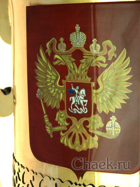 Комбинированный самовар 60 литров с гербом РФ