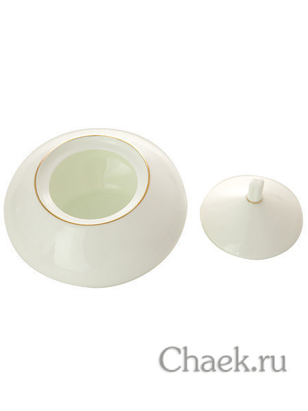 Сахарница форма Купольная рисунок Золотая лента Императорский фарфоровый завод