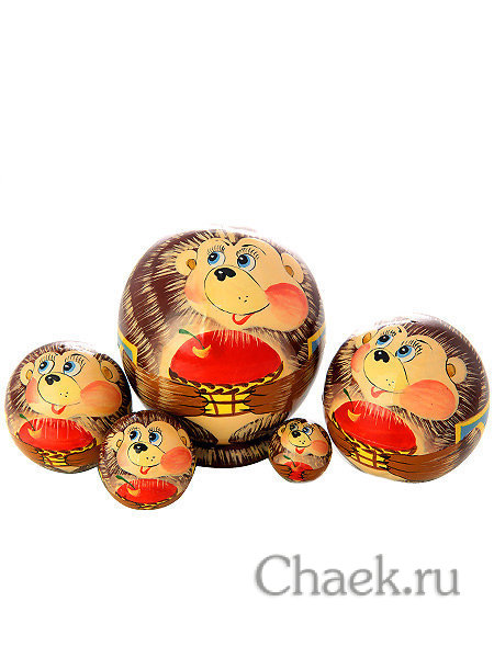 Матрешка "Ежик",круглый, серия "Животные", арт. 555