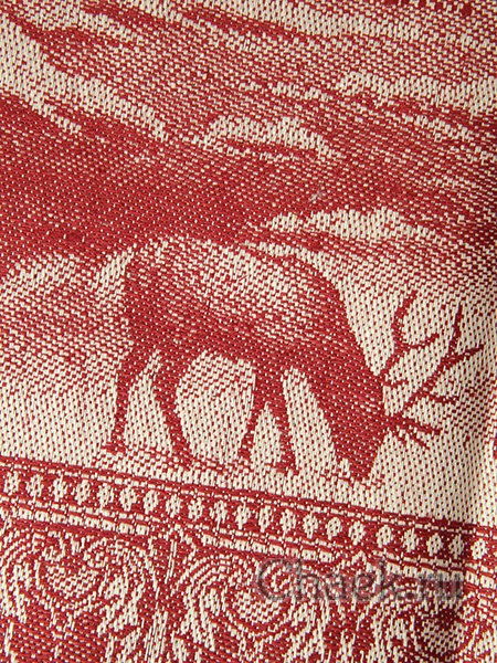 Салфетка "Новогодняя" красная без кружева, 45х45