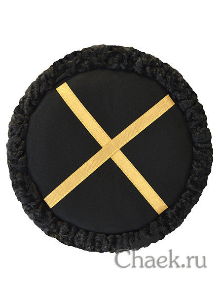 Кубанка из натурального черного каракуля станично-бытовая, латунное перекрестие