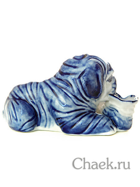 Фигурка Шарпей Гжель, авт. А.Жигунов
