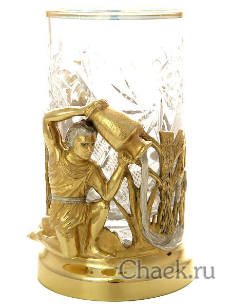 Набор для чая "Водолей" позолоченный Златоуст