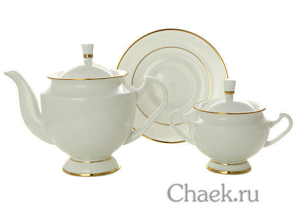 Сервиз чайный форма Айседора рисунок Золотая лента 6/14 Императорский фарфоровый завод