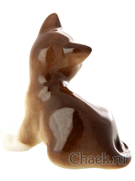 Скульптура Котенок Парамоша коричневый Императорский фарфоровый завод