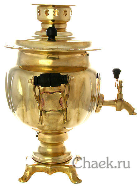 Электрический самовар 3 литра желтый "овал" с термовыключателем, арт. 120319