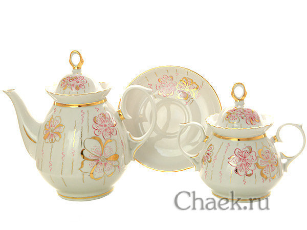 Чайный сервиз Мария Цветы солнца 6/14 Добрушский фарфоровый завод